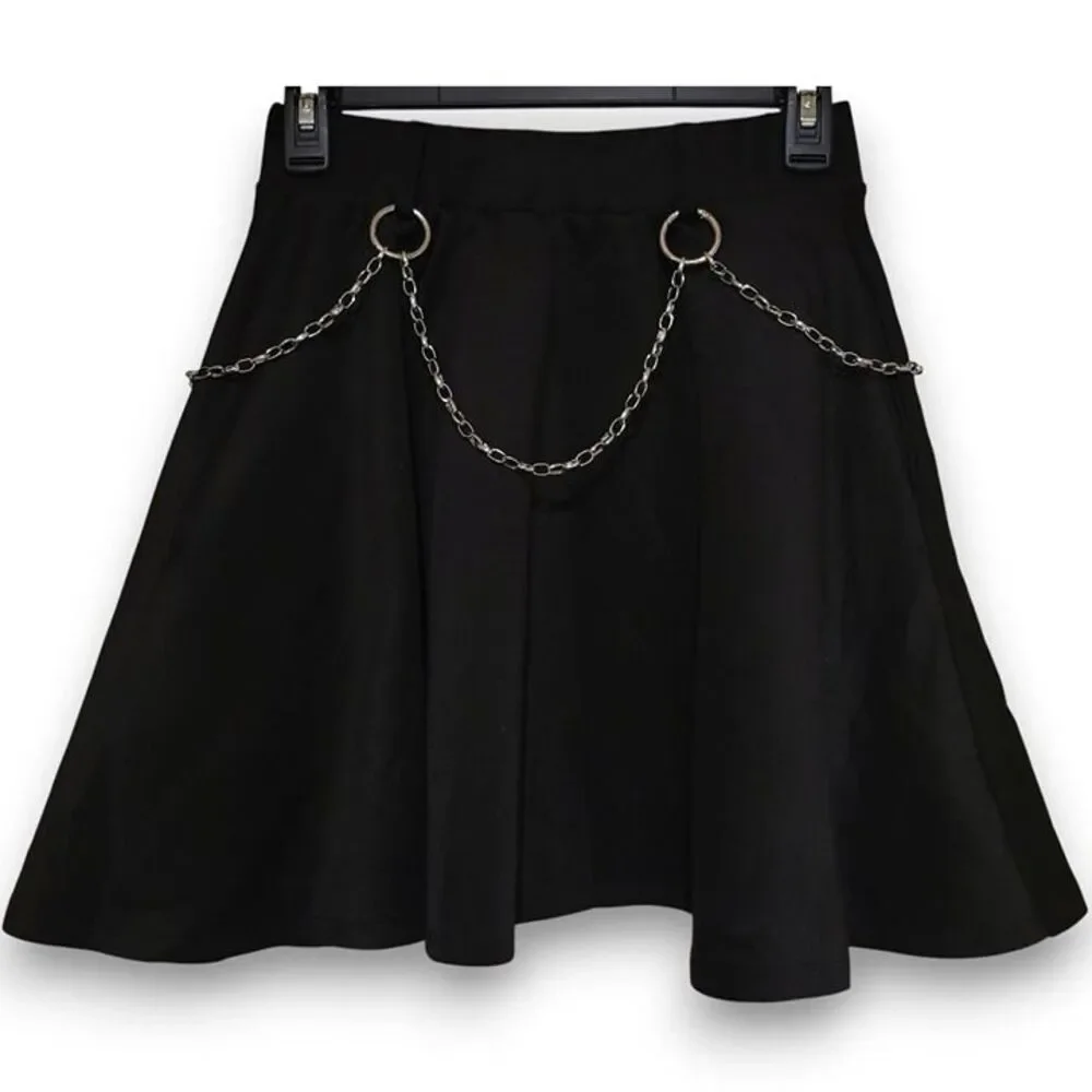 Lot of 3 Skater Skirts 2 Hot Topic 1 Unbranded Black Metal Belt Medium